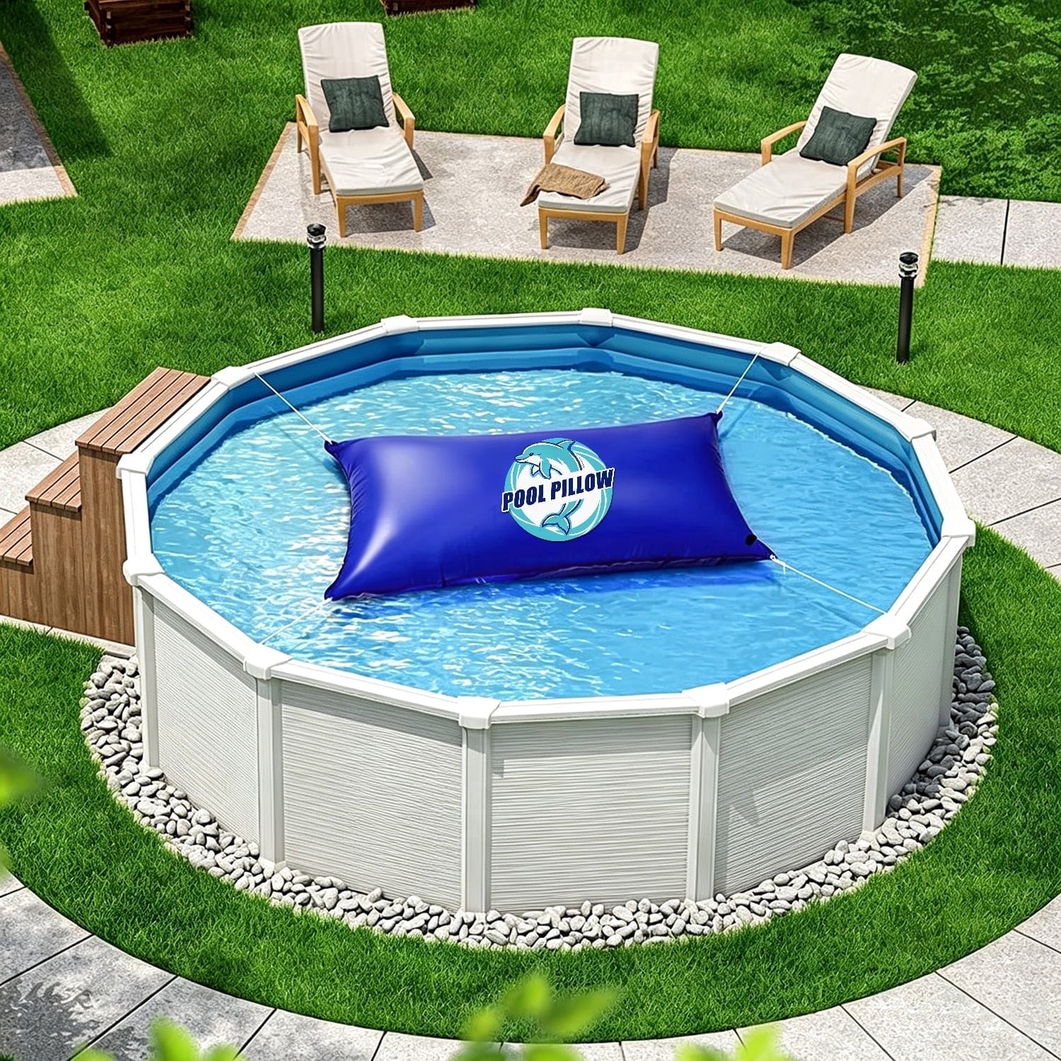 Pool Pillows for Above Ground Pools, Heavy Duty Pool Pillows Float, PVC Winter Pool Air Pillow, 4x8FT